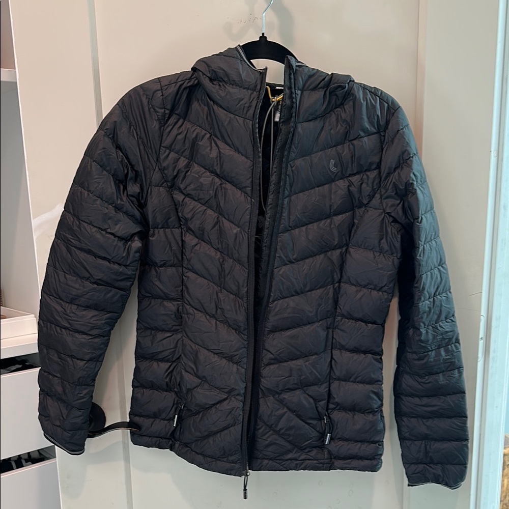 Black Quilted Hooded Jacket